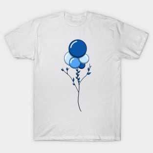 Balloons | Leaves | Winter | Blue T-Shirt